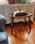 Coffee Early 20th Century Curved Woven Rush Seat Primitive Wood Bench For Sale - Image 8 of 8