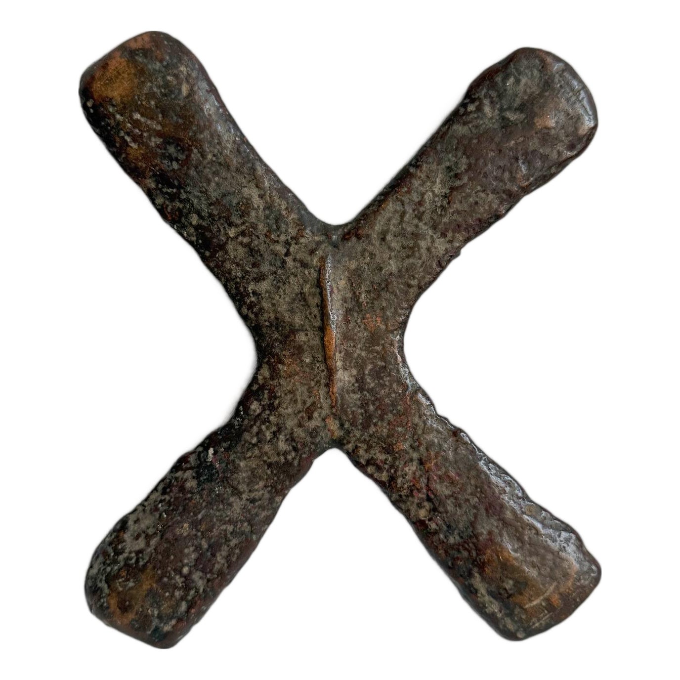 Old Antique Copper X Currency Piece | Chairish