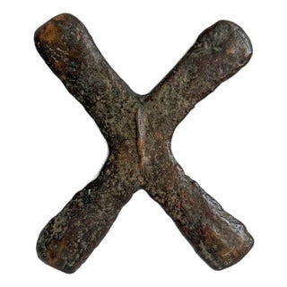 Old Antique Copper X Currency Piece For Sale