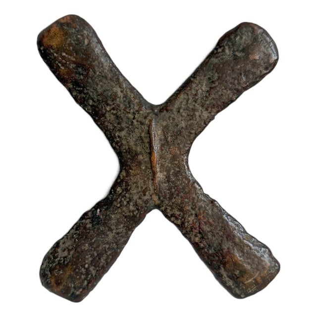 Old Antique Copper X Currency Piece For Sale