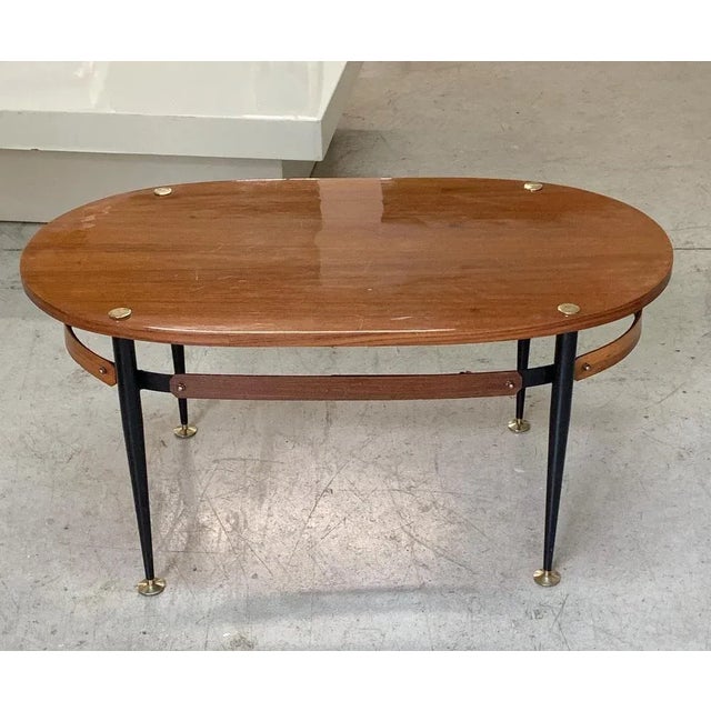 Mid-Century Italian Iron & Teak Wood Coffee Table by Silvio Cavatorta, 1950s For Sale - Image 6 of 18