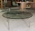 Metal Mid-Century Modern Chrome X Base Thick Round Glass Top Coffee Table For Sale - Image 7 of 10