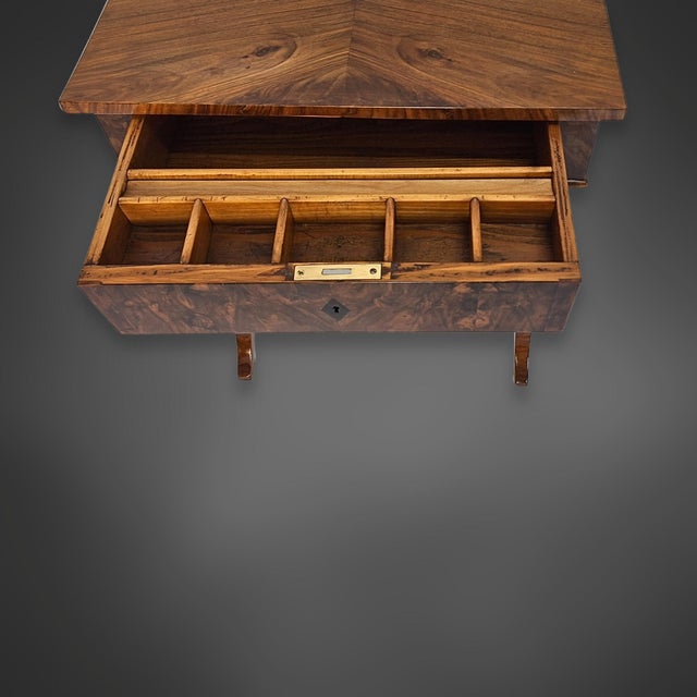 Biedermeier Side Table in Walnut Veneer, 1840 For Sale - Image 9 of 16