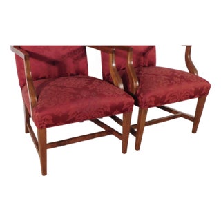 Pair Ethan Allen Historic Newport Collection 18th Century Style Lolling Chairs For Sale