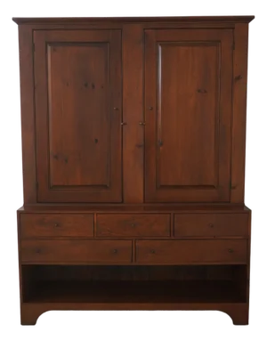 Simms and Thayer Vintage Pine Linen Press Rustic Cupboard Cabinet
