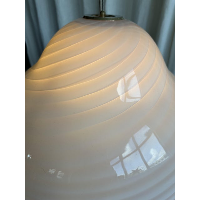 Baby Pink Swirl Murano Glass Pendant, 1970s For Sale - Image 11 of 18