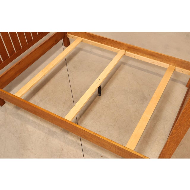 Mission Custom Crafted Mission Style Oak Queen Bed Frame For Sale - Image 3 of 18