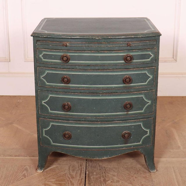 Vintage English Bowfront Bedside Chest of Drawers, 1890s For Sale - Image 10 of 10