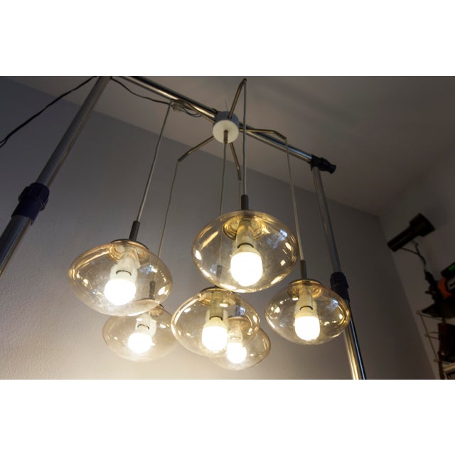 Cascade Chandelier with 6-Light Smoked Glass Drops, 1960s For Sale - Image 16 of 18