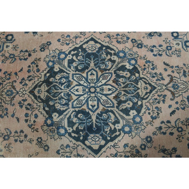 1970s 1970s Vintage Persian Handmade Wool Cotton Orange Area Rug For Sale - Image 5 of 11