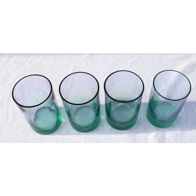 Pink Mid Century Carlo Moretti Pink and Green "Watermelon" Glass Decanter and Small Rocks Cocktail Glasses Set of 5 For Sale - Image 8 of 10