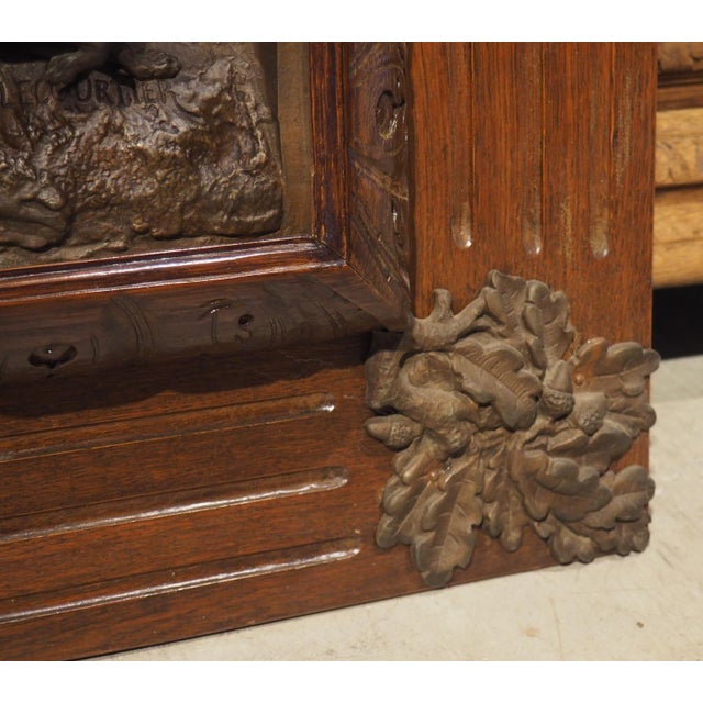 Pair of Large Antique French Oak Framed Hunt Plaques, P. Lecourtier (1851-1925) For Sale - Image 14 of 18