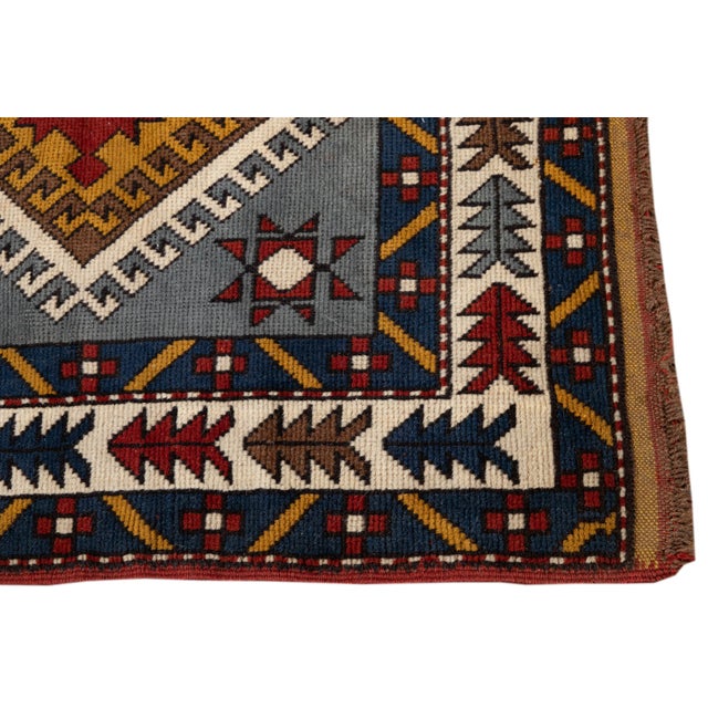 1960s Vintage Kazak Rug, 3'6" X 3'5" For Sale - Image 5 of 8