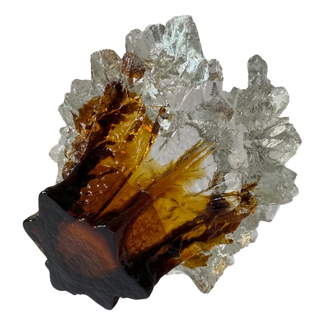 Large Sculptural Finnish Art Glass Vase by Pertti Santalahti for Humppila, 1970s For Sale