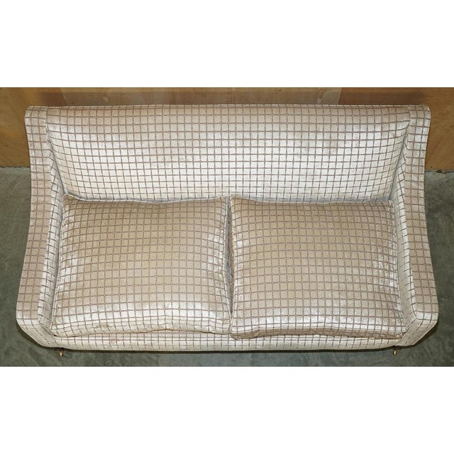 Set of Handmade Fabric Upholstered Sofa & Footstool, England For Sale - Image 10 of 18