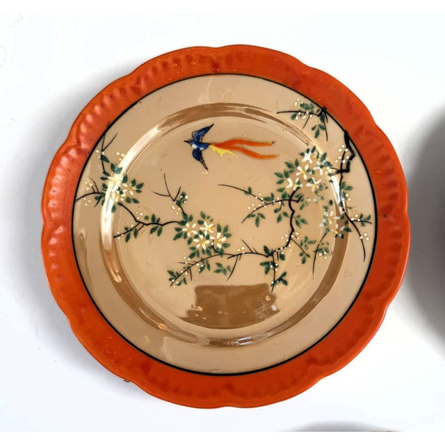 1940s Mid 20th Century Gold Castle Chikusa Bird Lusterware Plates (Set of 5) For Sale - Image 5 of 7