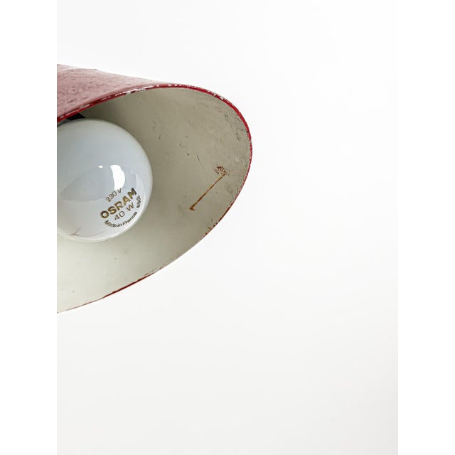 Swedish Modern Table Lamp in Red Lacquered Metal, Sweden, 1950s For Sale - Image 3 of 9