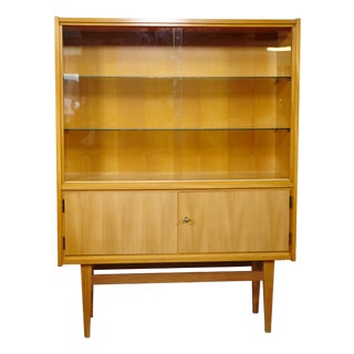 Elm Display Cabinet, 1960s For Sale