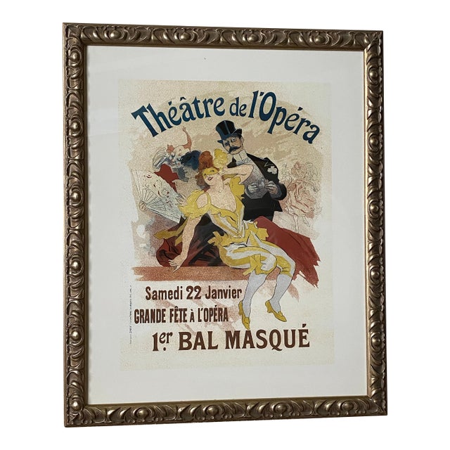 Framed Vintage Jules Cheret Theatre De l'Opera Poster For Sale