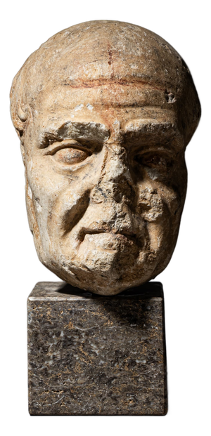 Marble & Granite Head of an Elderly Man, 1800s