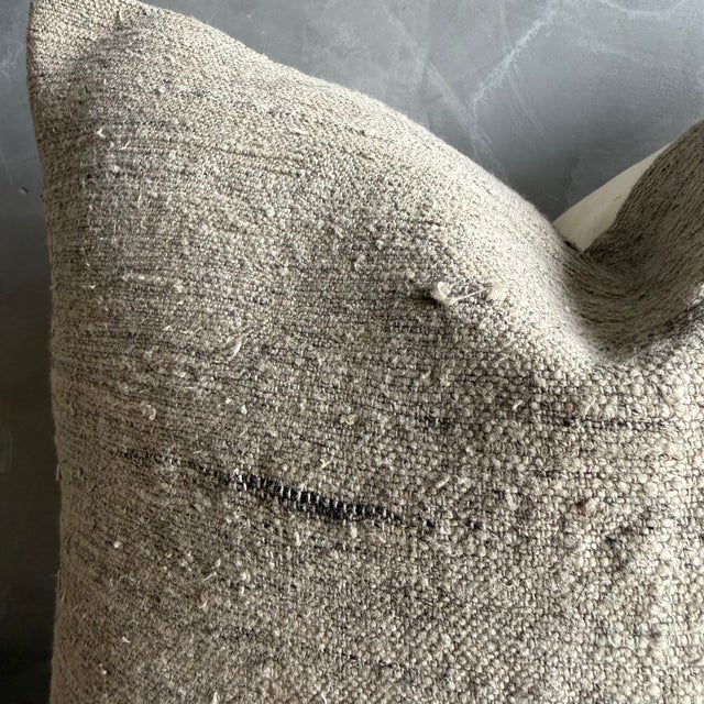 Vintage Rug Pillow Cover With Original Seams For Sale - Image 4 of 7