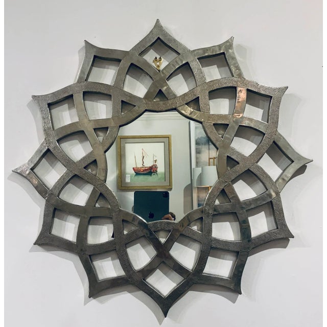 2020s Modern Silver Foil Arabesque Wall Mirror For Sale - Image 5 of 5