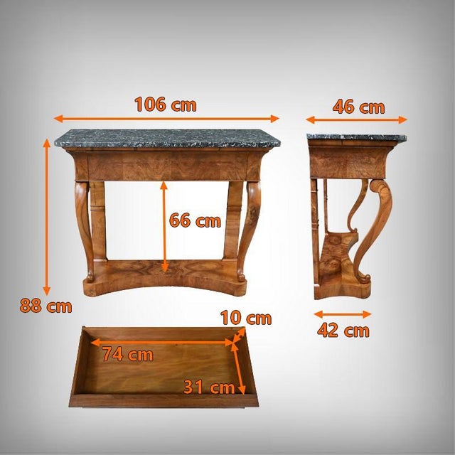 Restoration Walnut Console, Early 19th Century For Sale - Image 16 of 17