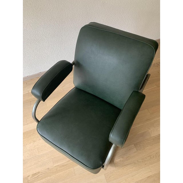 1930s Set of Art Deco Club Chair with Ottoman, 1930s For Sale - Image 5 of 18