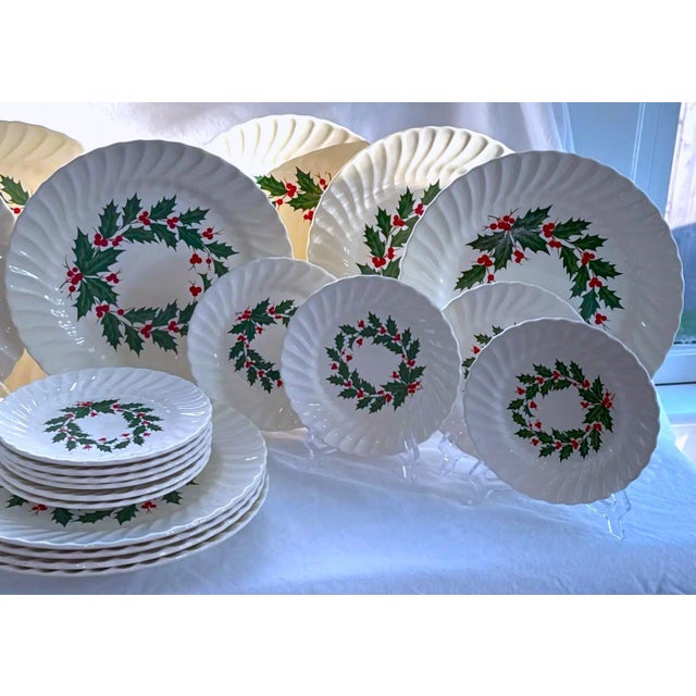 Vintage Set of Christmas China - 24 Pieces For Sale - Image 4 of 16