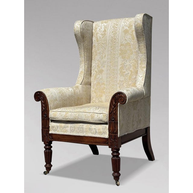 Antique William IV Mahogany Wing Back Chair, 1830 For Sale - Image 3 of 10