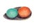 A ceramic sculpture by American artist Valerie Eickmeier. This sculpture includes three pieces: a wide purple tray, a...