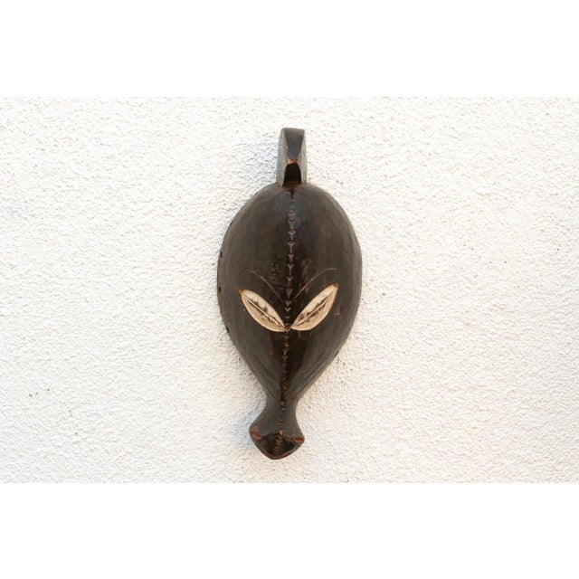 African Ebonized Wood Elephant Carved Mask For Sale - Image 3 of 10