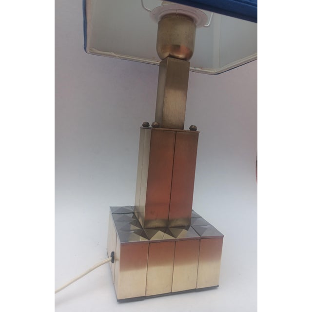 Vintage Skycraper Brass Table Lamp, 1970s For Sale - Image 3 of 9