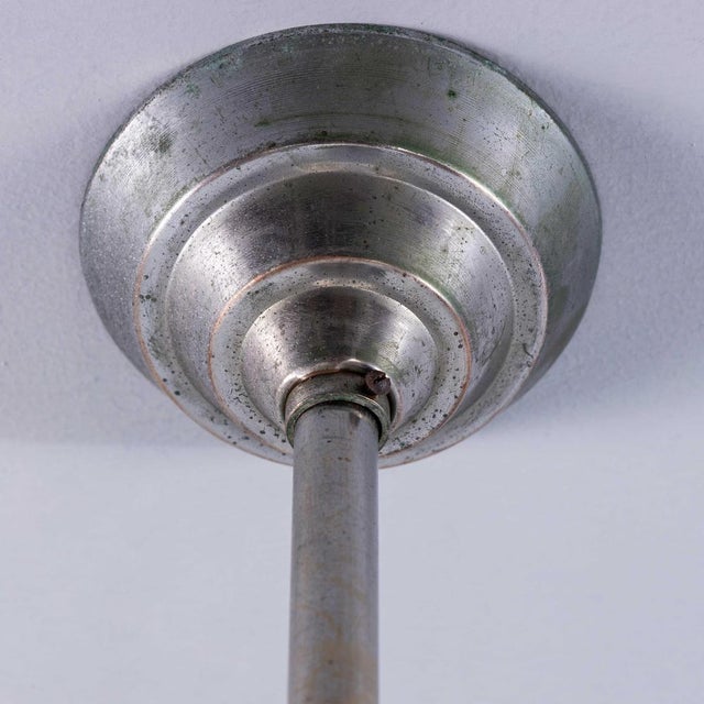 French Tabac Opal Glass Pendant Lamp, 1950s For Sale - Image 4 of 10