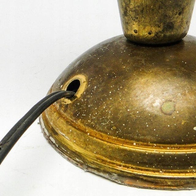 Postmodern Bedside Lamp in Brass and Glass, Poland, 1970s For Sale - Image 6 of 8