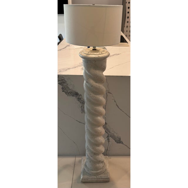Sculpture Materials Vintage Plaster Swirl Floor Lamp Ala Michael Taylor For Sale - Image 7 of 9