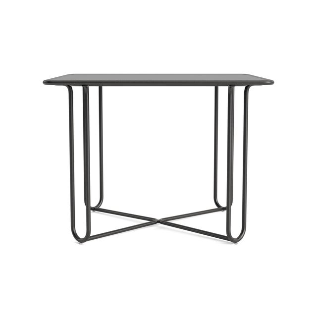 Contemporary Brown Jordan Walter Lamb Aluminum 38" Square Dining Table, Glass Top, Textured Pewter frame For Sale - Image 3 of 12