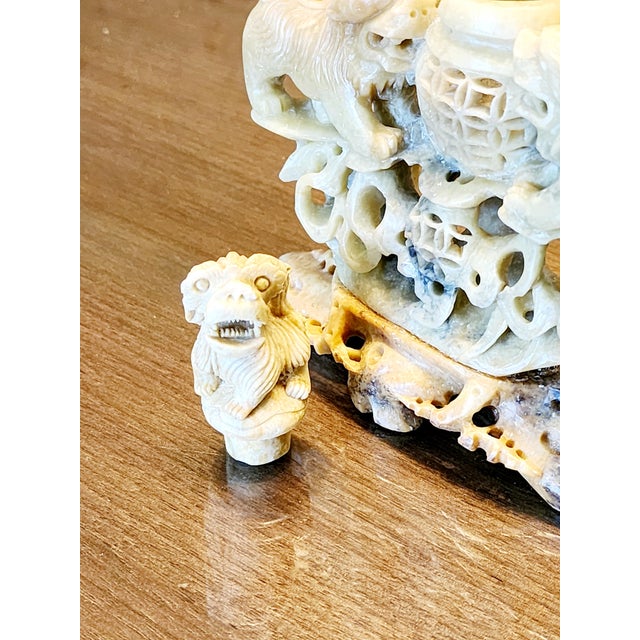 Vintage Antiquity Fu Dog Dragon Trio Decoration Agarbatti Incense Vessel For Sale - Image 12 of 12