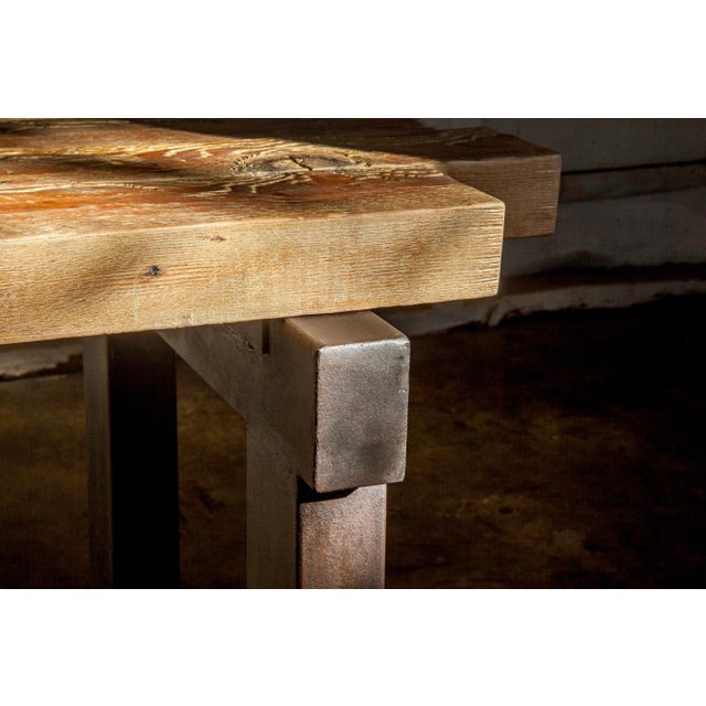 Coffee Artisan Modern Organic Rough Luxe Platform Bench For Sale - Image 8 of 13