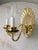 Rococo Mid Century Hollywood Regency Style Brass Shell Two Light Electric Wall Sconce - A Pair For Sale - Image 3 of 11