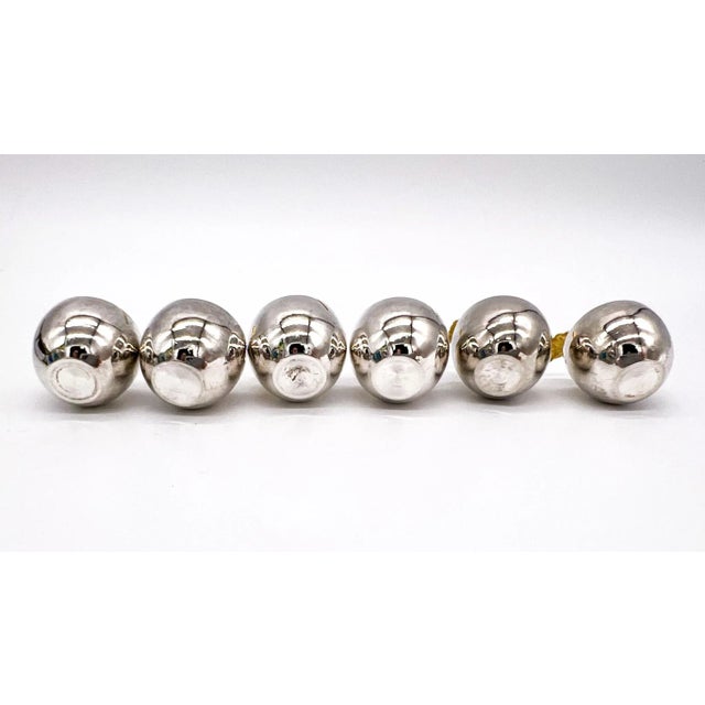 Vintage Silver Plate and Gold Tone Apple Place Card Holders - Set of 6 For Sale In Houston - Image 6 of 8