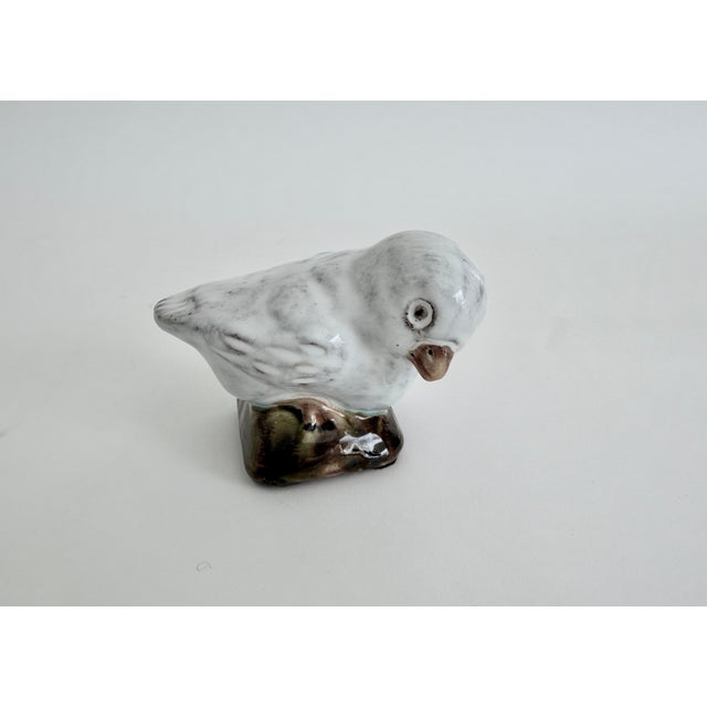 French Faience Glazed Terracotta Chick Sculpture, Signed For Sale - Image 4 of 7