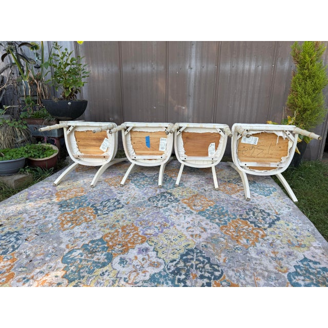 Hollywood Regency Set of 4 Vintage Hollywood Regency Henri Link Style Chairs For Sale - Image 4 of 8