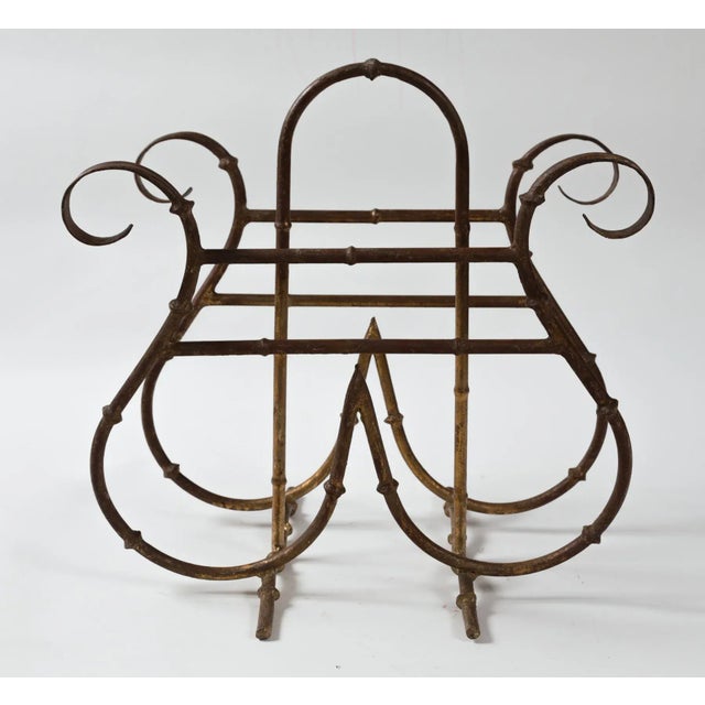 Metal Mid-Century Gilt Magazine Holder, Circa 1950's For Sale - Image 7 of 8