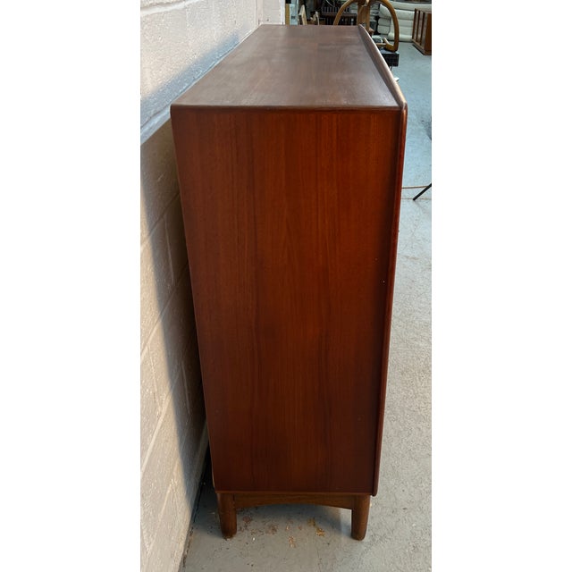 Wood Danish Teak Mid-Century High-Boy Gentleman’s Wardrobe For Sale - Image 7 of 17