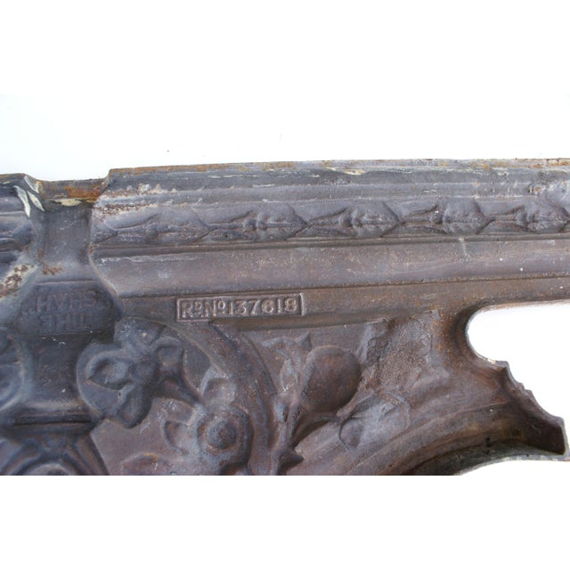 Antique Heavy Cast Iron Metal Architectural Garden Ornament Pediment For Sale - Image 13 of 14