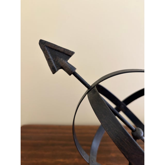 Late 20th Century Late 20th Century Bronze Iron Armillary Globe Sculpture – Traditional Landscape & Garden Decor For Sale - Image 5 of 10
