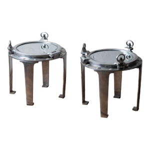 A Pair of Porthole Cover Side Tables