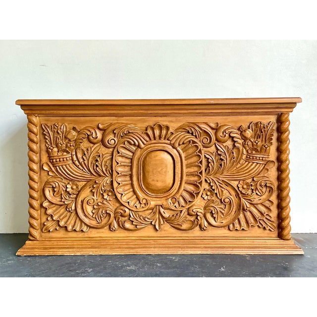 Vintage Ornate Wood Carved Dry Bar For Sale - Image 11 of 17
