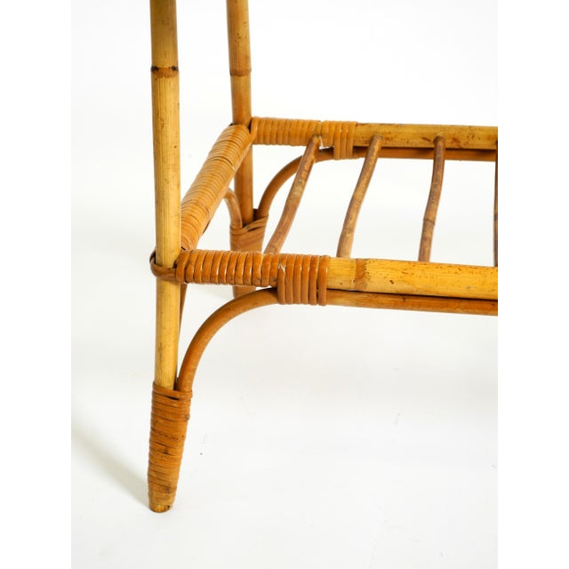 Italian Bamboo Side Table with Iced Glass Top, 1960s For Sale - Image 18 of 18